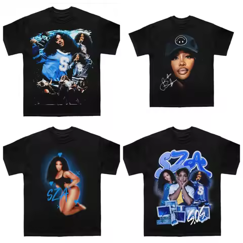 Sza Lana Album T-Shirt Women Cotton Tees Retro Hip Hop Sza Tshirt Unisex Short Sleeve Streetwear Y2k