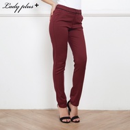Lady Plus กางเกงขายาว | Long Pants 9763PL กางเกงทำงาน ทรงสลิม สีแดงไวน์