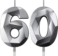 Birthday Candles Numbers Candle 60 Cake Decoration 60th Birthday Man Woman Candles Birthday Silver N