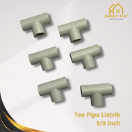 Tee 5/8" PVC Pipa Air Atau Listrik / T 5/8 Inci Plastik / Sambungan Pipa Paralon 5/8 Inch