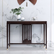 🚢New Chinese Style Solid Wood Console Tables Modern Light Luxury Living Room Zen Altar against the Wall a Long Narrow Ta