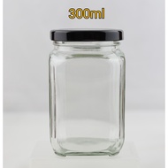 [60pcs] 300ml Glass Jar/ Square glass Jar/Botol Kaca/Balang kaca 方形瓶罐 [ Wholesale]