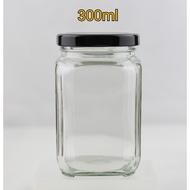 [60pcs /Roy] 300ml Glass Jar/ Square glass Jar/Botol Kaca/Balang kaca 方形瓶罐 [ Wholesale]