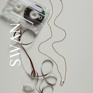 SWAN - Emerald Bezel Necklace สร้อยคอเงินแท้ พร้อมจี้ฝังเพชร  cubic zirconia  สไตล์เรียบหรู ดูดี