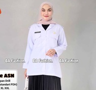 COD BLOUSE PDH PUTIH WANITA  LENGAN PANJANG / SERAGAM GURU BLUS PPPK / BAJU WANITA ASN PUTIH