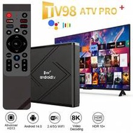 A TV98 ATV Pro Plus กล่องทีวี 8K 4K WiFi แบบสองย่านความถี่ 4G 5G Bluetooth 5.0 รีโมทควบคุมด้วยเสียง 