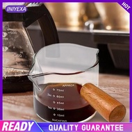 [Iniyexa] Espresso Measuring Glass Jug Cup Clear Glass Pitcher Two Measurement Units Espresso Accessories for Daily Use 100ml