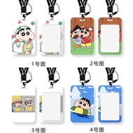 【3】Cartoon Crayon Shin-Chan Mrt Card Holder Cute Student Card Holder Kids Lanyard Card Holder Protective Card Cover for Couple