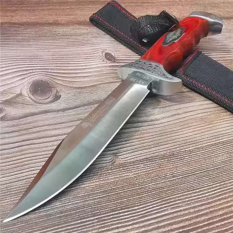 10.4 Inch (265mm) 9CR18MOV Stainless Steel Fixed Blade Knife - High Hardness Camping, Hunting, Outdo