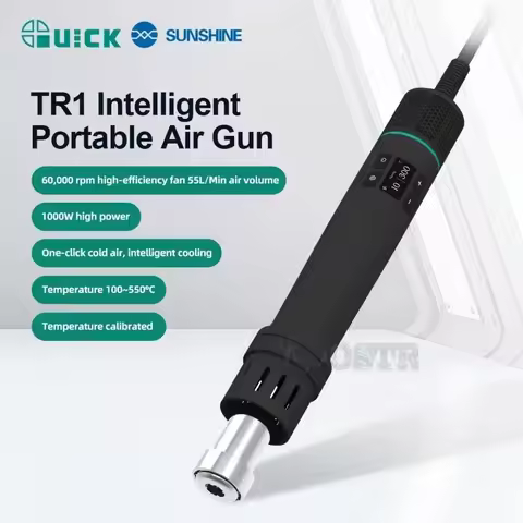 QUICK TR1 1000W High Power Smart Portable Air Gun 60,000 rpm High Efficiency Fan Uniform Heating, Ef
