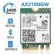 -AX210 AX210NGW Network Card M.2 NGFF 2.4Ghz/5G WI-FI 6E 2400Mbps WiFi Card 802.11Ax Bluetooth 5.2 W
