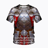 Vintage T Shirts for Men Medieval Armor 3D Printed T-shirt Top Short Sleeve Hip Hop O-Neck Armour T 