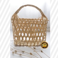 Promo KERANJANG BAMBU HAMPERS / TAS HAMPERS ANYAMAN BAMBU // TAS KERANJANG SOUVENIR PARCEL // KERAJI