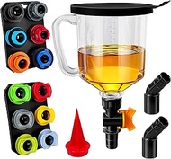 18 Pack No Spill Engine Oil Funnel Kit，1.59QT/1.5L Automotive Oil Funnel Set， 2 Magnetic Adapter Org