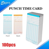 Time Clock Punch Card Attendance Card Worker Card 100pcs PUNCH CARD