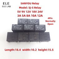 2Pcs SANYOU SJ-S Relay 4Pin Automotive Relay Universal Power Relay SJ-S-105DM 109 112 118 124DMH