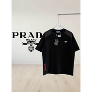 T-shirt Prada/ T-shirt kasual Prada bercorak cetakan T-shirt perniagaan T-shirt pendek T-shirt vinta
