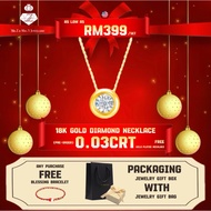 Zy Jewellery 18K Gold Solitaire 0.03crt Diamond Necklace (ENFJ10)