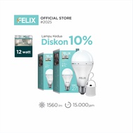 FELIX ONEMAX LED Emergency Light 12W White 2Pcs Super Bright 90% Economical Equivalent to 156W 2 Yea