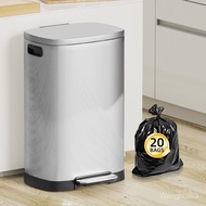 KSSKSS Tall Kitchen Trash Can - 13 Gallon / 50L Step Garbage Bin with Lid, Stainless Steel Trash Bin