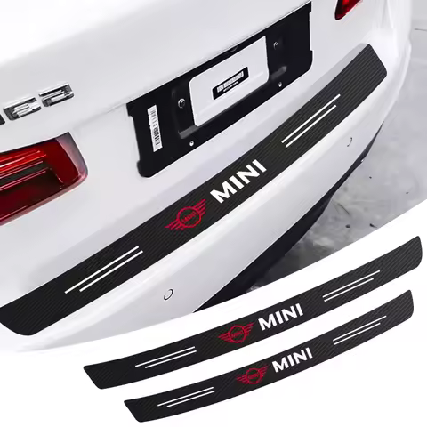 Carbon Fiber Car Rear Trunk Bumper Guard Stickers For MINI E90 COOPER S JCW R55 R56 R60 R61 F54 F55 
