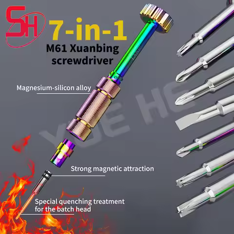 Lanrui M61 High-Hardness Screwdriver Bits S2 Alloy Steel with A Non-Slip Handle for IPhone Android M