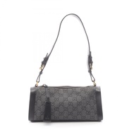 【二手】Gucci GG圖案肩包 92707 黑色牛仔迷你手提包 女士二手 B