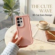 Shockproof Silicone Phone Case for Samsung Galaxy S24 S23 S26 Ultra S58 A55 A54 A35 Cute Cat Ear Cov