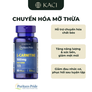 Viên Uống Hỗ Trợ Chuyển Hóa Mỡ Thừa Tăng Cường Năng Lượng Puritans Pride L-Carnitine 500mg