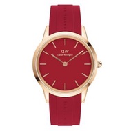 全新閑置品 限量版 Daniel Wellington 寶石紅膠腕錶 玫瑰金錶框 手錶 Iconic Motion Ruby 40mm (男女通用)