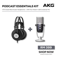 AKG Podcast Essentials Kit (K72 Headphones + ARA USB Microphone)