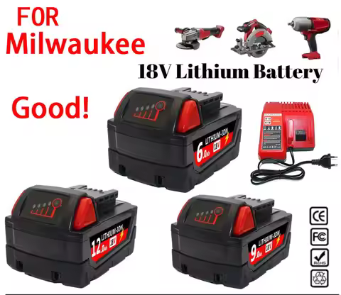 For M18 Milwaukee 18V 6.0Ah/9.0Ah/12.0Ah Battery Li-Ion Replacement Battery, For 18V 48-11-2830 0730