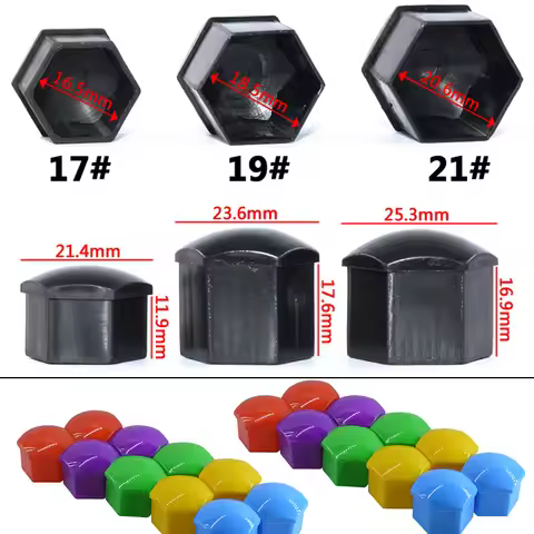 17/19/21mm Car Wheel Nut Bolts Caps Auto Hub Screw Cover Nuts Bolts Rims Exterior Decor Plug Socket 
