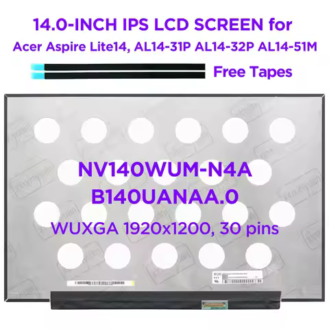 14.0-Inch Laptop LCD Screen NV140WUM-N4A B140UANAA.0 for Acer Aspire Lite 14 AL14-31P AL14-32P AL14-