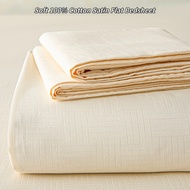 Premium 100% Cotton Bedsheet Skin-Friendly Class A Flat Bedsheet Soft Jacquard Satin Bedsheet Simple
