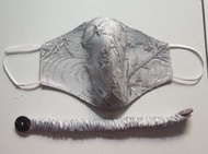 MASKER KAIN BROKAT BRUKAT ABU ABU SILVER
