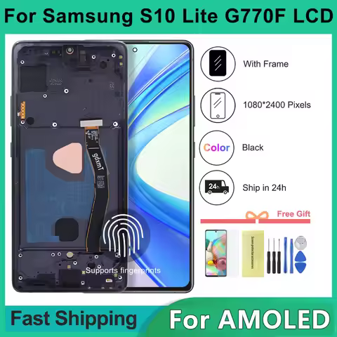 AMOLED For Samsung S10 Lite LCD Display Touch Screen Digitizer for Samsung S10lite G770F SM-G770F/DS