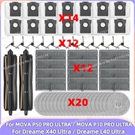 Fit For ( Mova P50 PRO ULTRA / Dreame X40 Ultra/L40 Ultra ) Vacuum Parts Main Tricut Roller Side Bru