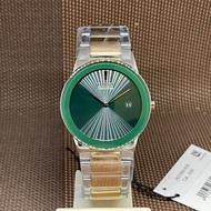 Citizen Eco-Drive AU1064-85X Green Analog Two Tone Gold Solar Men's Dress Watch