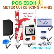 Sinocare Mesin Uji Kencing Manis Dengan Refill 25pcs set. Blood Glucose Tester Complete Set