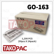 GO-163 OPS Plastic Tray with Lock (BULK 1,200pcs±) Clear Hot Dog Tray / BENXON OPS 163 / SW OP-L163
