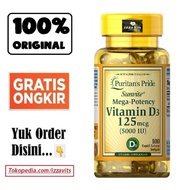 Puritan's Vitamin D3 5000 IU contains 100 SG Puritan Vit D 5000IU Puritans