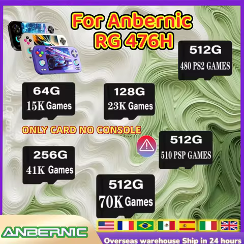 ANBERNIC RG476H Memory Card TF Card Video Game Consoles PSP 512G 80000 Games Card PS2 Pre-install Re