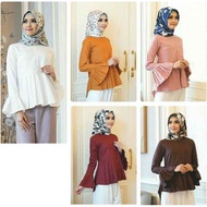 C4 ML 02218a Suiny Top Ballotely import thick cool trumpet sleeve blouse fit to L elegant blouse