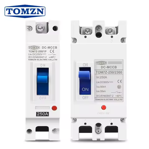 TOMZN Solar Molded Case Circuit Breaker MCCB Overload Protection Switch Protector for Solar Photovol