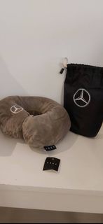 ［賓士原廠］中華賓士原廠 灰色 記憶頸枕/飛機枕/旅行枕/original Mercedes Benz neck pillow
