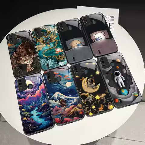 For ITEL P37 Pro P36 A57 Vision 2S 1Plus 2plus Phone Case Anti-drop Mountains Painted Shockproof Tem