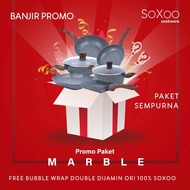 Cookware Marble Soxoo Paket Sempurna Panci Set Stain Wajan Anti Lengket