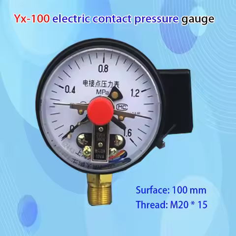 Manometer YX-100 Electric Contact Pressure Gauge Control Meter Vacuum Gauge Direct Type 10VA 0-1.6mp
