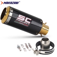 51MM Inlet Golden COLOR Universal Motorcycle Exhaust System Muffler Tail Pipe Modified Escape Moto V